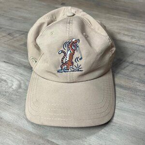 Pukka Khaki Golf Cap With Tiger Embroidery Adjustable Strapback Hat